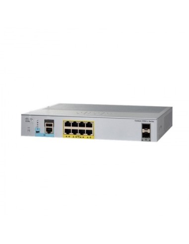 Switch Cisco Catalyst 1000 8Ptos GE y 2SFP Lan Lite PoE+