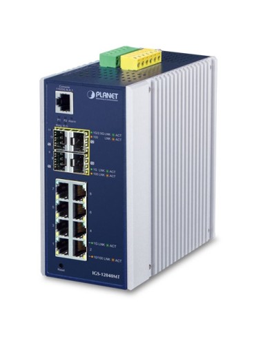 Switch Industrial 8Ptos gigabit+2x SFP 1G+2x1G/2.5G Manag L2