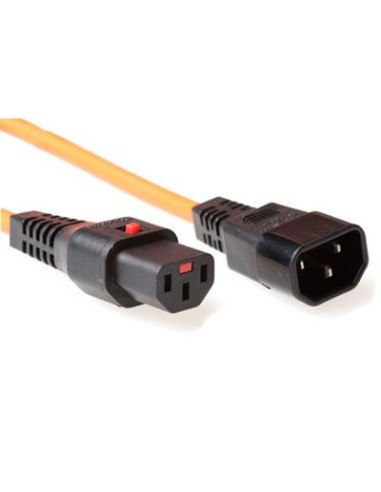 Cable Alimentación IECLOCK C14 M a C13 H Naranja 2,0mts
