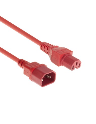 Cable Alimentación IEC60320 C14 M  a IEC C15 H 10A 2.0 mts ROJO