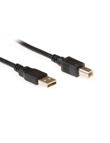 Cable USB2.0 Impresora tipo A-B macho/macho 1,8mts Negro HQ