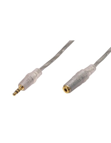 Cable Audio Minijack 3,5mm Macho/Hembra 2,0mts HQ c. dorados