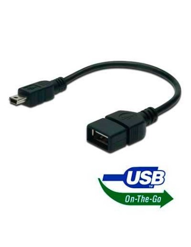 Adaptador USB OTG Tipo A Hembra a miniUSB Tipo B Macho 20cm - Ticaplus