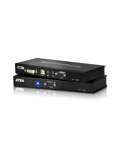 Extensor KVM Aten DVI-D Dual Link+USB+Audio+RS232 60mts T+R