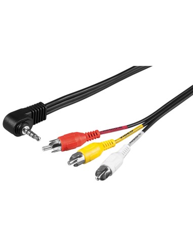 Cable AV 1xMinijack 3,5mm M 4 Pin / 3xRCA M 1,50 mts