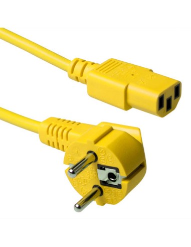 Cable Alimentación Schuko - IEC C13 H 1,8mts Amarillo