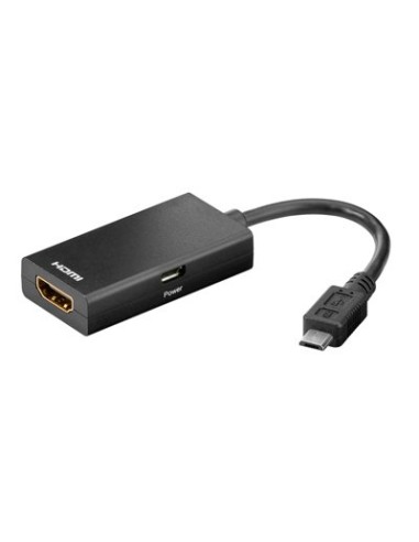 Convertidor microUSB2.0 a HDMI Hembra MHL 0,15mts