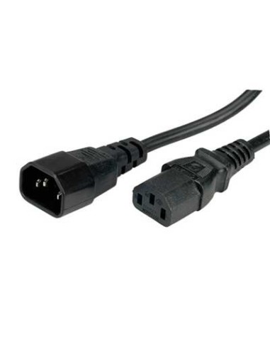 Cable Alimentación IEC C13 H - IEC C14 M Negro 0,60mts