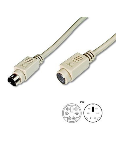 Cable PS/2 miniDin 6Pin Macho - Hembra 3,0mts