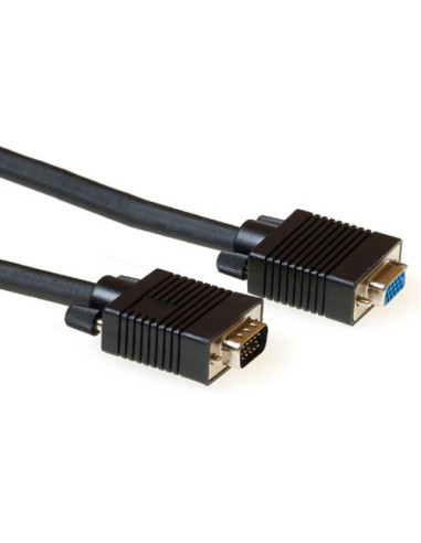 Cable VGA HPDB15 Macho/Hembra  0,50mts Negro HQ 15Pines con