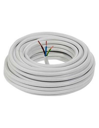 Cable eléctrico H05VV-F 3x1.5 mm2 bobina 50 metros blanco