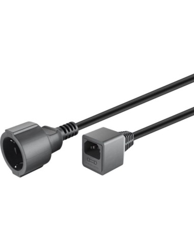 Cable Alimentacion Schuko CEE7/4 H a IEC14 M c/fusible 20cms