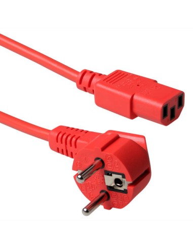 Cable Alimentación Schuko - IEC C13 H 3,0mts Rojo