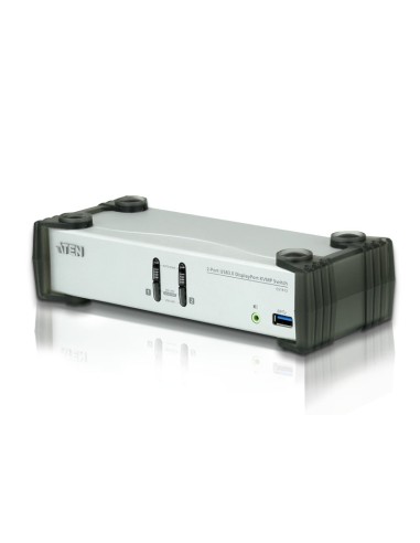 Conmutador KVM 2PCs-1Pto DisplayPort1.2+USB3.0+audio