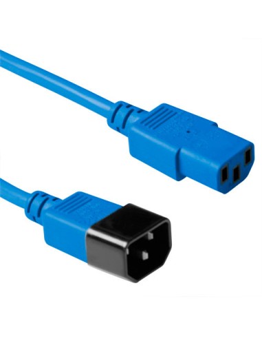 Cable Alimentación IEC C13 H - IEC C14 M Azul 0,60mts