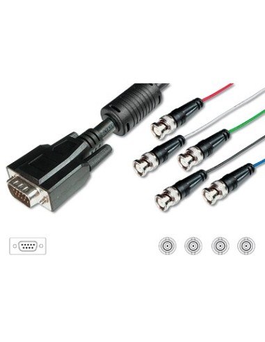 Cable VGA 1xHDD15 Macho a 5BNCs Macho c/ferrita 1,8mts