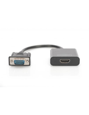 Convertidor VGA Macho a HDMI + Audio 0,15 mts Negro