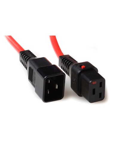 Cable Alimentación IECLOCK IEC C19 M a IEC C20 H Rojo 3,0mts