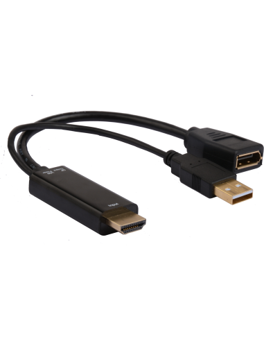 Convertidor  HDMI M a DisplayPort H C/alim. USB