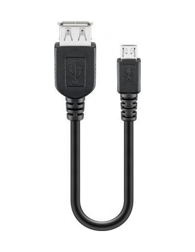 Adaptador USB OTG Tipo A Hembra a microUSB Tipo B Macho 20cm