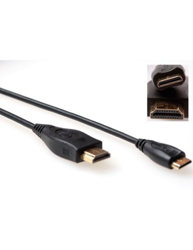 Cable miniHDMI tipo C macho a HDMI tipo A macho 3,0mts