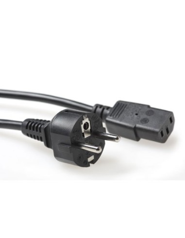 Cable Alimentación Schuko Recto a IEC C13 H 1.50mts Negro